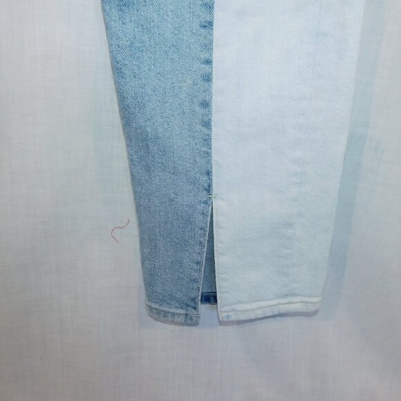 GAP High Rise Straight Crop Tonal Spliced Color Block Button Fly jeans Womens 25 - Picture 10 of 12